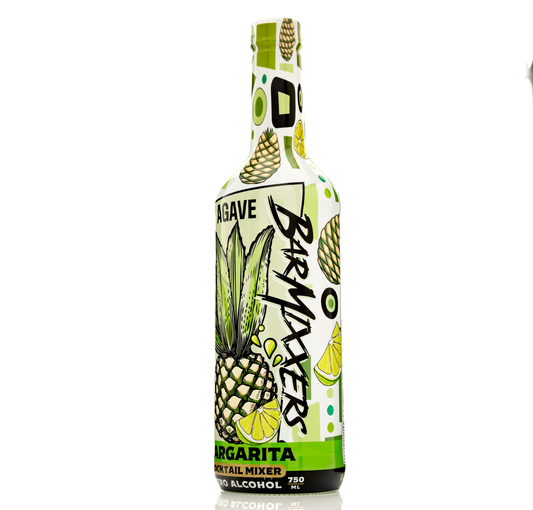 Barmixxers Agave Margarita Batching Mix & Frozen Margarita Concentrate - Handcrafted with Organic Agave Nectar, Lime Juice, Orange Peel, & Sea Salt -750 ML