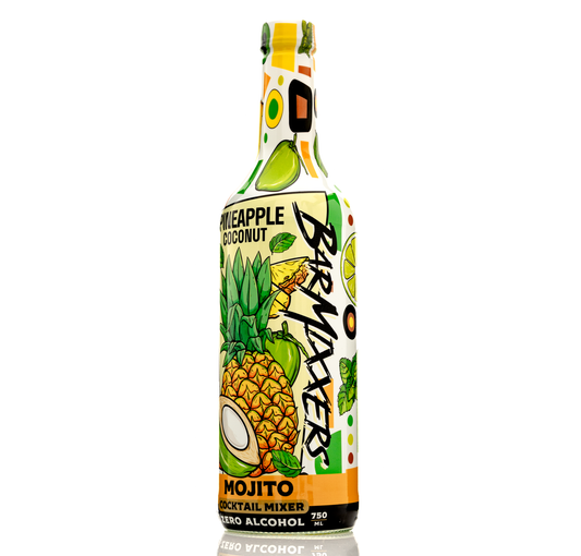 Barmixxers - Premium Pineapple Coconut Mojito Mix, Made with Real Lime Juice, Mojito Mint, Cane Sugar, Coconut, Refreshing Rum Mojito Mixer. Ready to Use
