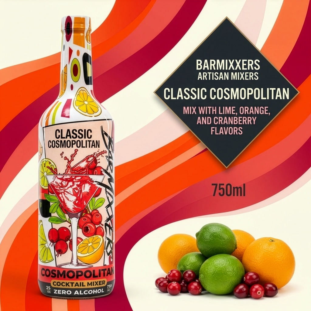 BarMixxers Premium Classic Cosmopolitan Elixir | Zero-Proof Botanical Mixer | 750ml