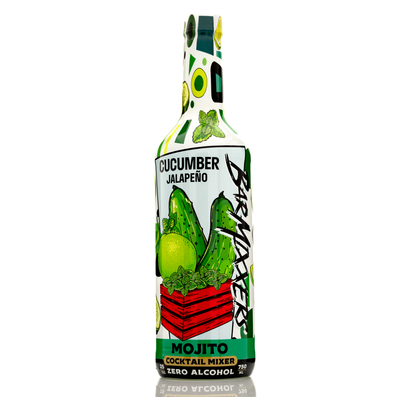 Barmixxers Premium Cucumber Jalapeño Mojito Mix, Made with Real Lime Juice, Mojito Mint, Lime Peel, Cane Sugar, Refreshing Everyday Cocktail Mixer. Ready to Use - 750 ML