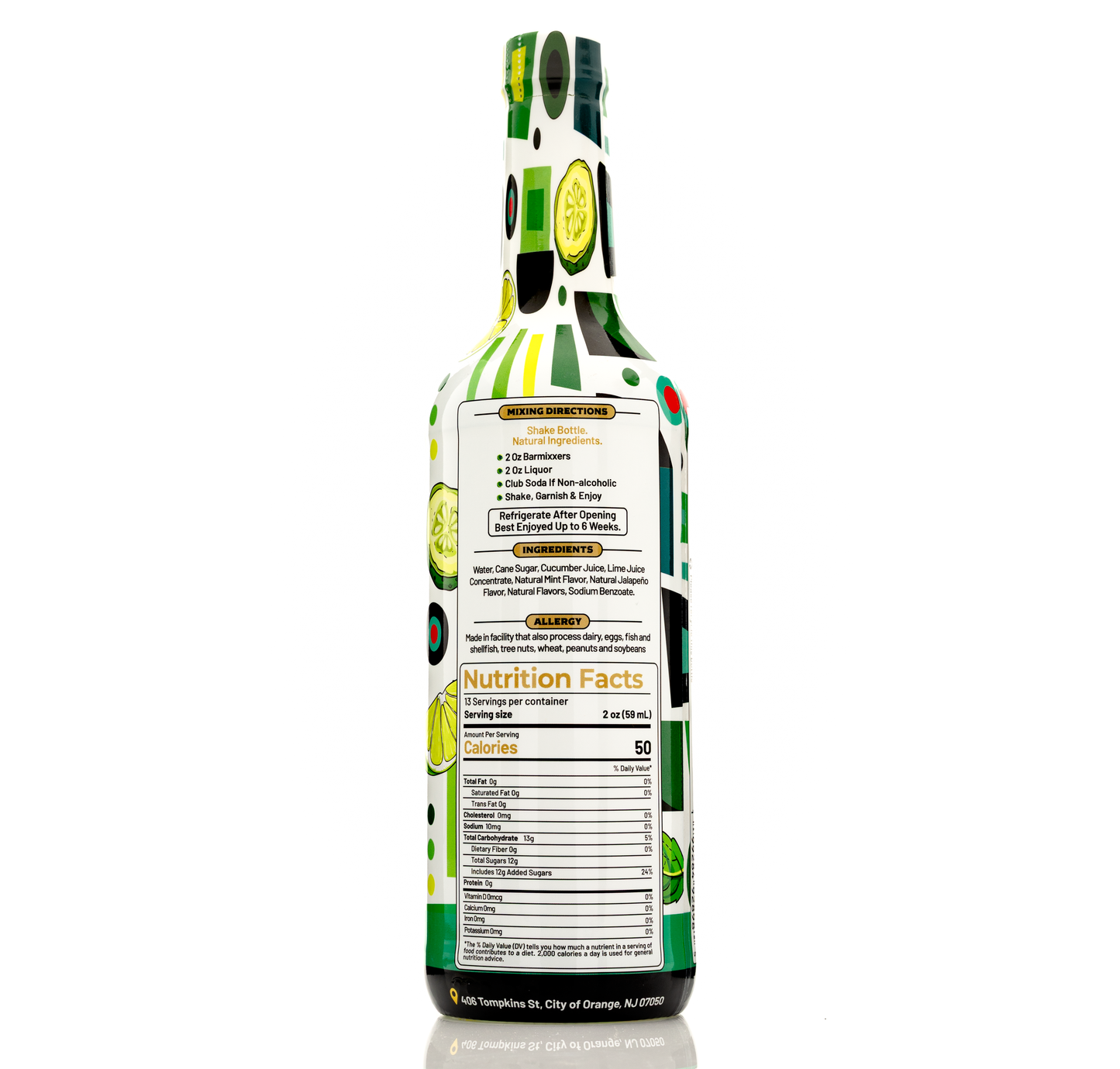 Barmixxers Premium Cucumber Jalapeño Mojito Mix, Made with Real Lime Juice, Mojito Mint, Lime Peel, Cane Sugar, Refreshing Everyday Cocktail Mixer. Ready to Use - 750 ML