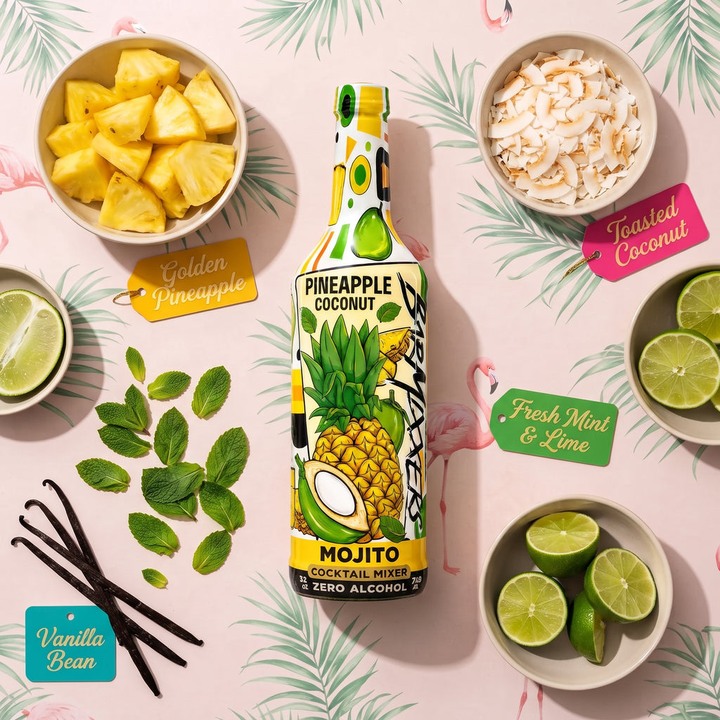 BarMixxers Premium Spicy Pineapple Mango Elixir | Zero-Proof Botanical Mixer | 750ml