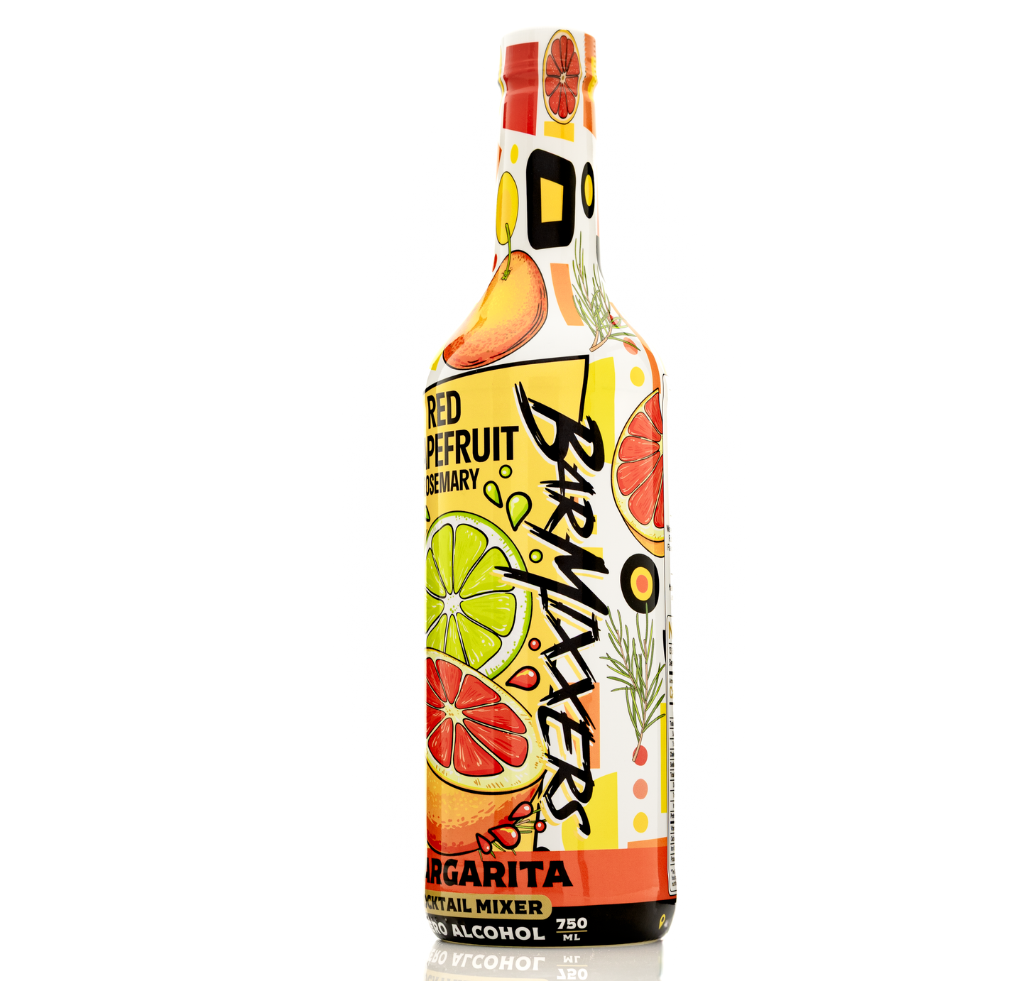 Barmixxers Red Grapefruit Rosemary Margarita Cocktail & Mocktail Mix - Makes 13 Drinks - Perfect for Craft Cocktails and Mocktails - Made with Real Citrus, Sea Salt, & Agave 750 ML