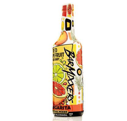 Barmixxers Red Grapefruit Rosemary Margarita Cocktail & Mocktail Mix - Makes 13 Drinks - Perfect for Craft Cocktails and Mocktails - Made with Real Citrus, Sea Salt, & Agave 750 ML