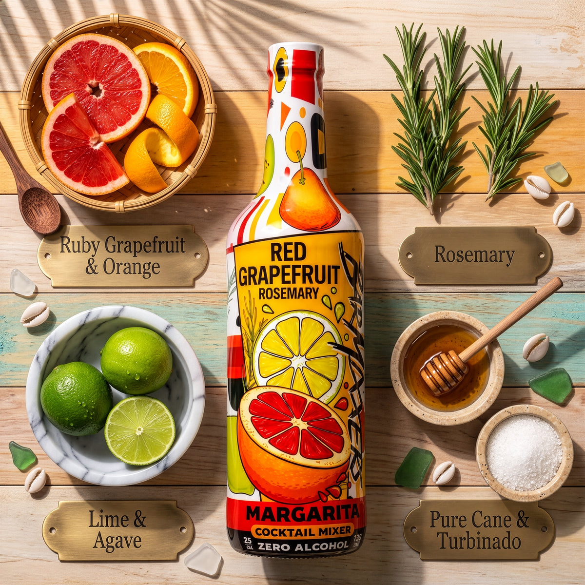 BarMixxers Premium Rosemary Ruby Grapefruit Elixir | Zero-Proof Botanical Mixer | 750ml