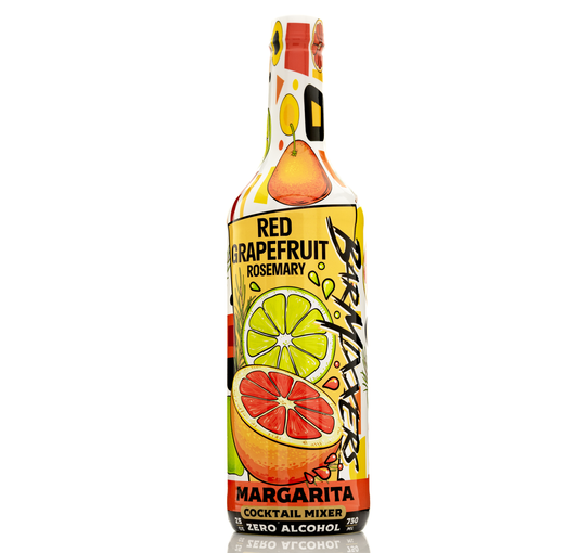 Barmixxers Red Grapefruit Rosemary Margarita Cocktail & Mocktail Mix - Makes 13 Drinks - Perfect for Craft Cocktails and Mocktails - Made with Real Citrus, Sea Salt, & Agave 750 ML