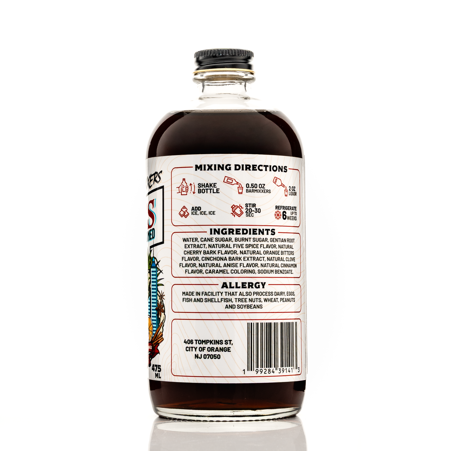 Barmixxers Old Fashioned Mix - Makes 32 Cocktails - Handcrafted Old Fashioned with Bitter Roots, Orange, Cherry, Demerara Sugar - Craft Cocktail Mixer, Just Mix with Bourbon,Whiskey. Ready To Use