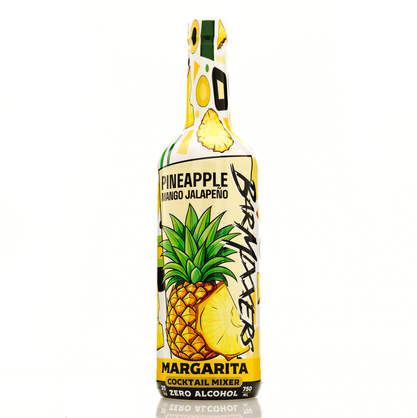 Barmixxers Premium Pineapple Mango Spicy Jalapeño Margarita Mix Made with Real Jalapeños, Agave, Cane Sugar, Fresh Limes, Lots of Flavor and Flavor & Ready To Use, 750 Ml