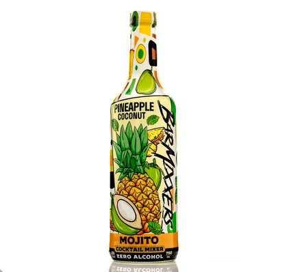 Barmixxers - Premium Pineapple Coconut Mojito Mix, Made with Real Lime Juice, Mojito Mint, Cane Sugar, Coconut, Refreshing Rum Mojito Mixer. Ready to Use
