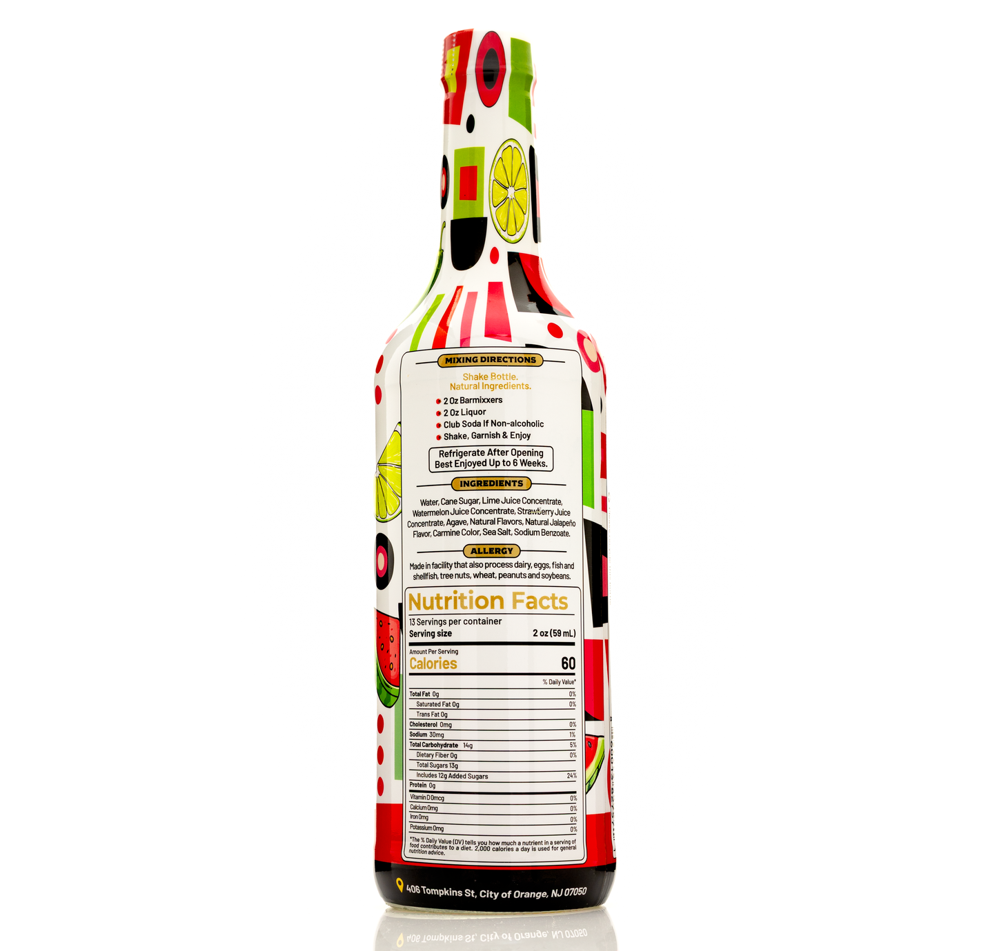 Barmixxers Premium Spicy Watermelon Strawberry Jalapeño Margarita Mix, Fresh - Pressed Watermelon & Strawberry, Agave, Natural Ingredients, Lots of Flavor, Ready to Use, 750 ML