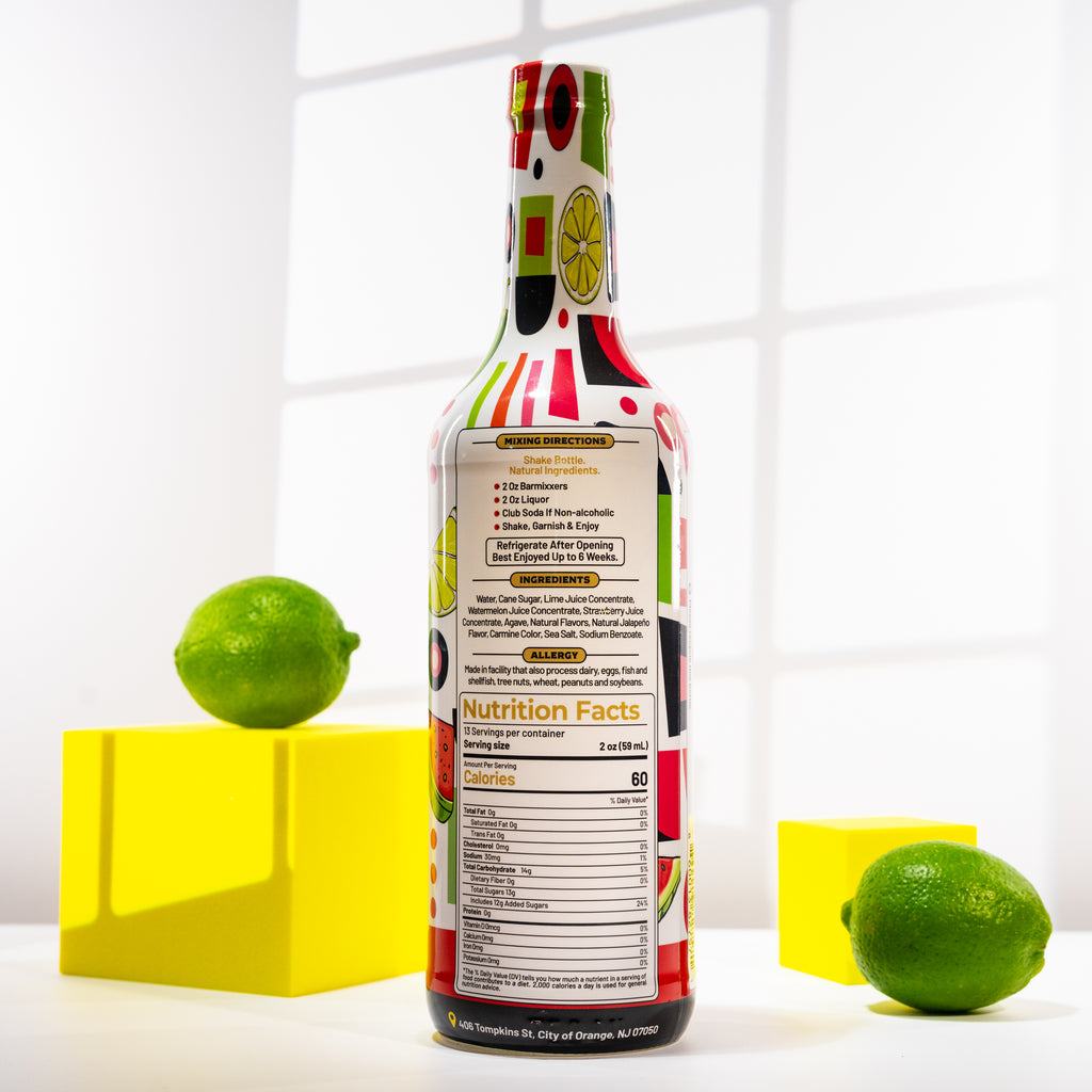 Cocktail Mixer Spicy Watermelon Strawberry Jalapeño Margarita Mix - 750ml